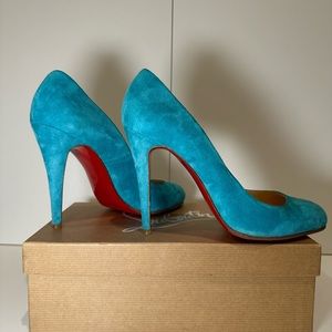 Christian Louboutin “Ron Ron” 100mm Turquoise Heels Size 40